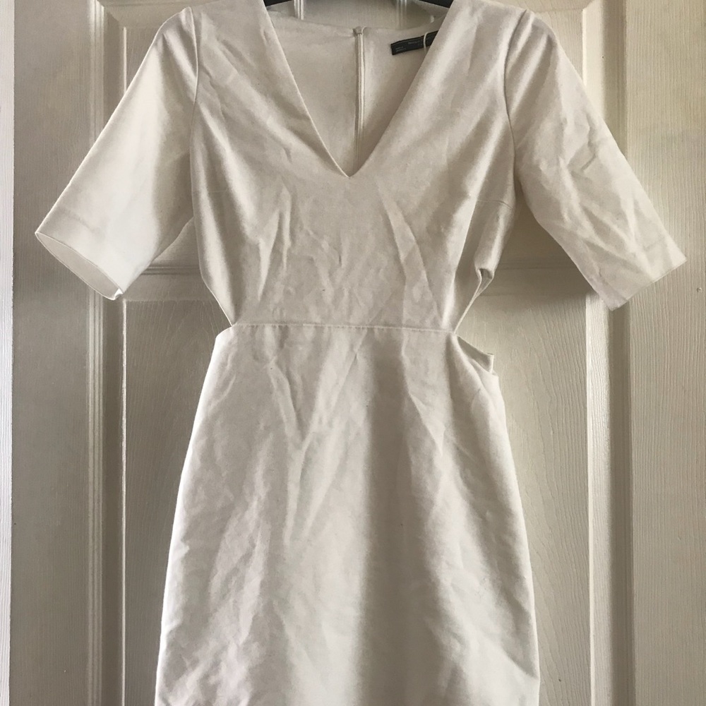 White V-Neck Dress